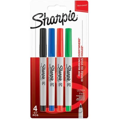 Sharpie Ultra Feine Filzstifte - Verschiedene Farben - Pack 4 Sharpie Ultra Feine Filzstifte - Verschiedene Farben - Pack 4