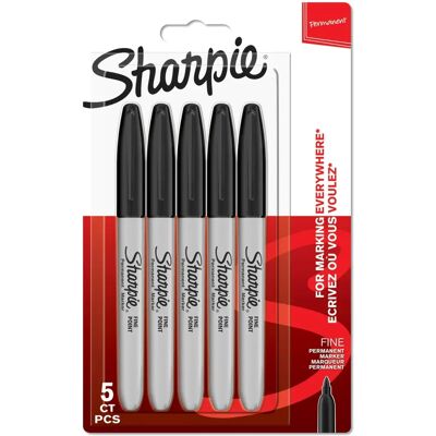 Sharpie Fein Permanentmarker Schwarz - 5er Pack Sharpie Fein Permanentmarker Schwarz - 5er Pack