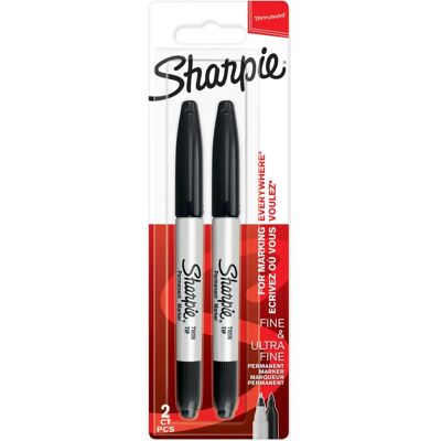 Sharpie Twin Tip Permanent Marker - Schwarz - Marker Sharpie Twin Tip Permanent Marker - Schwarz - Marker