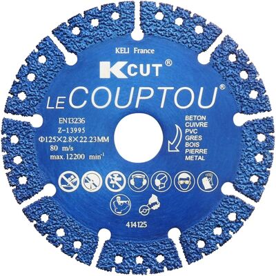 Disco diamantato Outifrance - Alesaggio 22,2mm - All in One - 125mm - Utensile di taglio Disco diamantato Outifrance - Alesaggio 22,2mm - All in One - 125mm - Utensile di taglio