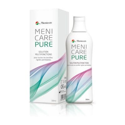 Menicon Menicare Pure 250ml Solução para lentes de contato Menicon Menicare Pure 250ml Solução para lentes de contato