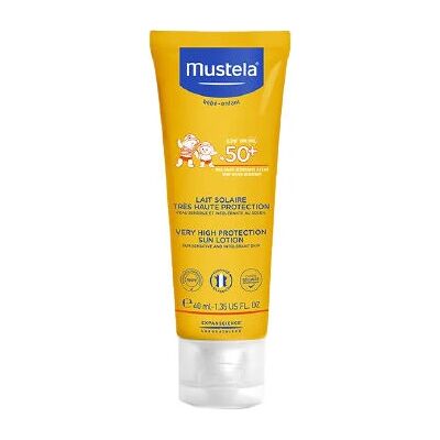 Mustela Lotion Solaire Bébé SPF 50+ (40 ml) - Publicité Mustela Lotion Solaire Bébé SPF 50+ (40 ml) - Publicité