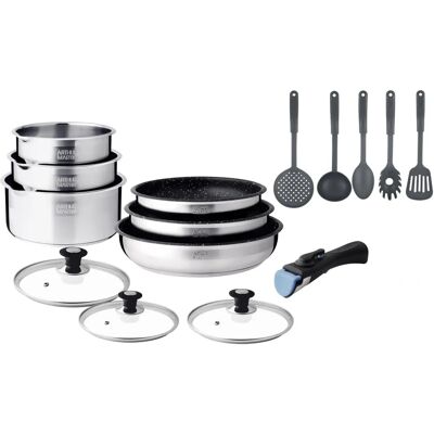 Set di Pentole 15 Pezzi Arthur Martin - Acciaio Inox - Compatibile induzione Set di Pentole 15 Pezzi Arthur Martin - Acciaio Inox - Compatibile induzione