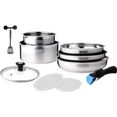 Ensemble de Cuisine Arthur Martin 10 Pièces INOX - Publicité Ensemble de Cuisine Arthur Martin 10 Pièces INOX - Publicité