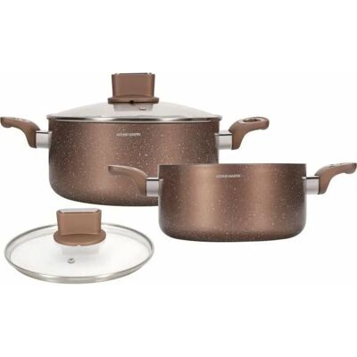 Arthur Martin Aluminium Pottenset - 20-24 cm mit Glasdeckel Arthur Martin Aluminium Pottenset - 20-24 cm mit Glasdeckel
