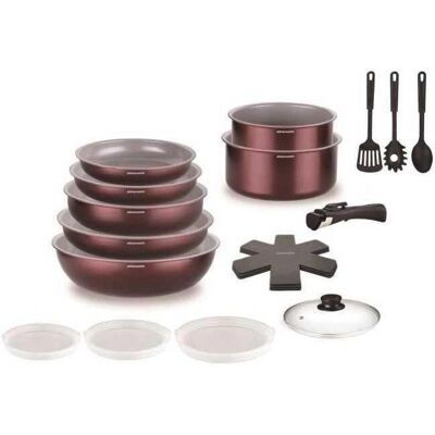 Set di Pentole Arthur Martin AM2503 - 18 Pezzi in Alluminio - Manico Rimovibile Set di Pentole Arthur Martin AM2503 - 18 Pezzi in Alluminio - Manico Rimovibile