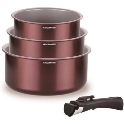 Set de 3 casseroles en acier - ARTHUR MARTIN - AM1088 - Publicité Set de 3 casseroles en acier - ARTHUR MARTIN - AM1088 - Publicité