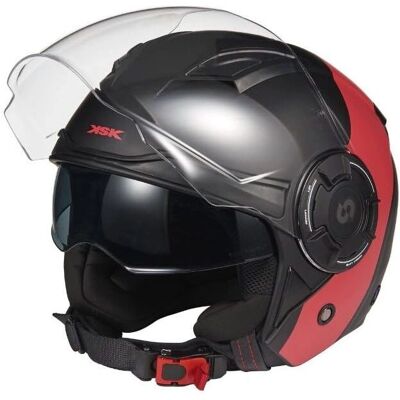 Casque Double Visier KSK ULTRARED003 - Rouge/Noir - Usage Été Casque Double Visier KSK ULTRARED003 - Rouge/Noir - Usage Été