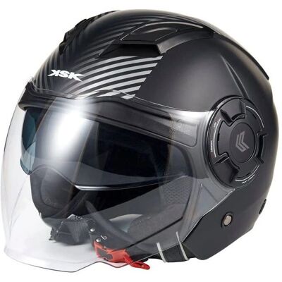 KSK ARSIL004 - Casque jet - Argent / Noir - ECE 22.06 KSK ARSIL004 - Casque jet - Argent / Noir - ECE 22.06