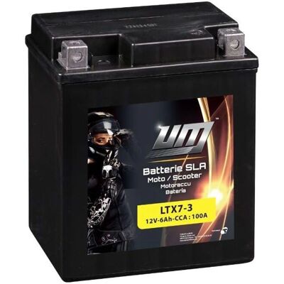 Batteria UM LTX7-3 - Senza manutenzione, resistente alle vibrazioni Batteria UM LTX7-3 - Senza manutenzione, resistente alle vibrazioni