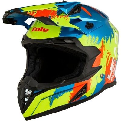 EOLE HEADBOT Cross Helmet - Size M - Blue/yellow - ECE 22.06 EOLE HEADBOT Cross Helmet - Size M - Blue/yellow - ECE 22.06