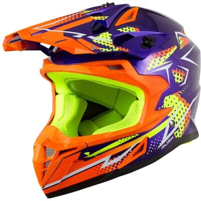 KSK RUSHBO002 Lightweight Motocross Helmet - Blue, Orange, M KSK RUSHBO002 Lightweight Motocross Helmet - Blue, Orange, M