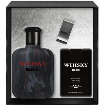 Evaflor Whiskey Black Opulence - Eau de Toilette Set, 100ml + 20ml Reisespray, Elegante Geldklammer Evaflor Whiskey Black Opulence - Eau de Toilette Set, 100ml + 20ml Reisespray, Elegante Geldklammer