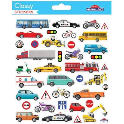 Global Gift Zestaw naklejek - Transport - Wielokolorowy 17x15cm Global Gift Zestaw naklejek - Transport - Wielokolorowy 17x15cm