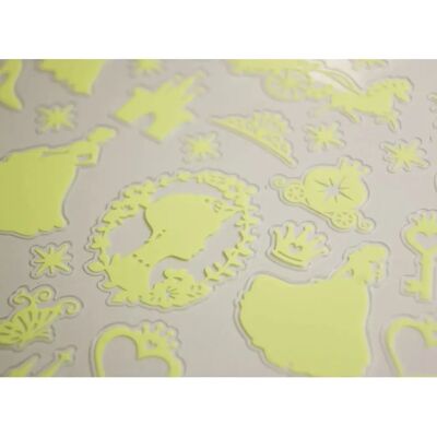 Global Gift Świecące w Ciemności Naklejki z Księżniczkami - 17x15cm Global Gift Świecące w Ciemności Naklejki z Księżniczkami - 17x15cm