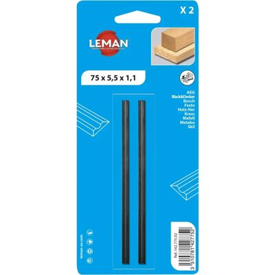 Lames réversibles en carbure LEMEN - 82x5,5mm - 2 unités - Publicité Lames réversibles en carbure LEMEN - 82x5,5mm - 2 unités - Publicité