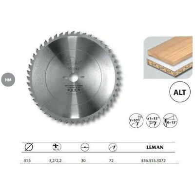 Leman Modèle 336.315.3072 Lame carbure pour bois/aluminium Leman Modèle 336.315.3072 Lame carbure pour bois/aluminium