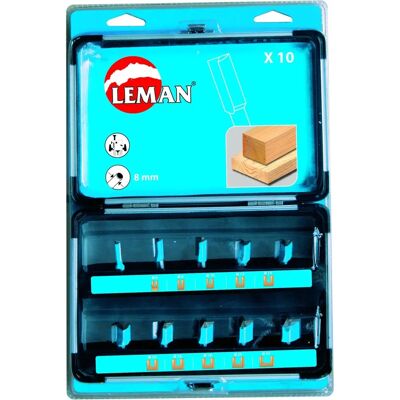 Set de 10 punteras rectas de carburo Leman - 8mm - Brocas Set de 10 punteras rectas de carburo Leman - 8mm - Brocas