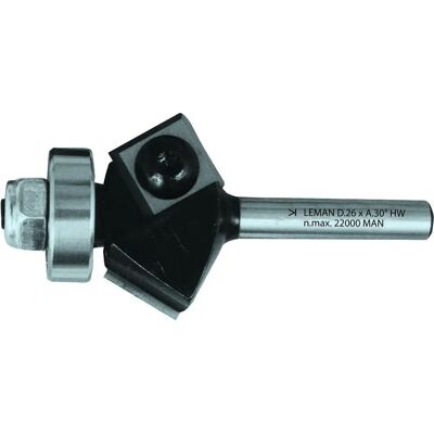 Leman 826.730.00 Fraise à affleurer - Diamètre 26mm - Angle 30° - Plaquettes réversibles - Publicité Leman 826.730.00 Fraise à affleurer - Diamètre 26mm - Angle 30° - Plaquettes réversibles - Publicité