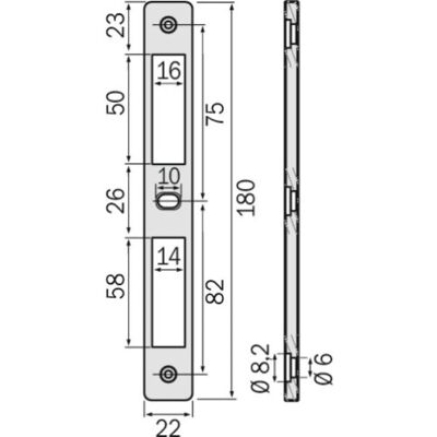 MÉTALUX - Gâche plate 10mm - 10 mm - pour serrure à pêne dormant et 1/2 tour - Strike plate MÉTALUX - Gâche plate 10mm - 10 mm - pour serrure à pêne dormant et 1/2 tour - Strike plate
