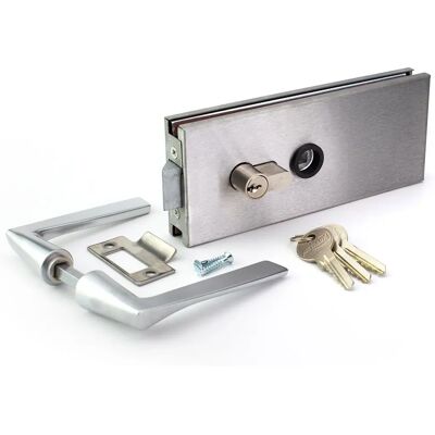 Métalux Modello 9045-20 Serratura a mezzo giro reversibile per vetro da 8mm - Serratura porta Métalux Modello 9045-20 Serratura a mezzo giro reversibile per vetro da 8mm - Serratura porta