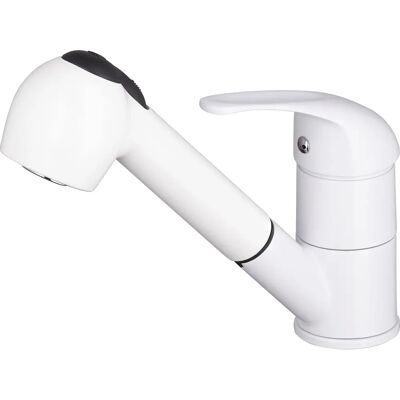 Grifo blanco Eurosanit Pola con ducha de mano y cuello flexible - Grifo Grifo blanco Eurosanit Pola con ducha de mano y cuello flexible - Grifo