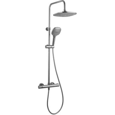 Columna de Ducha Termostática Eurosanit Berens - Cabezal y Ducha de Mano en Cromo Satinado Columna de Ducha Termostática Eurosanit Berens - Cabezal y Ducha de Mano en Cromo Satinado