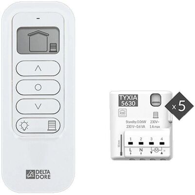 Delta Dore Fernbedienung & 5 Empfänger für Rollläden - Kabellos, Smart Delta Dore Fernbedienung & 5 Empfänger für Rollläden - Kabellos, Smart