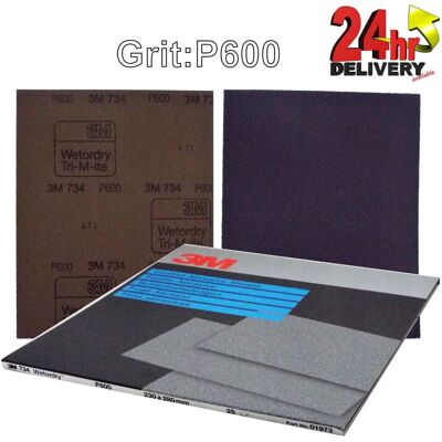 3M - TRI-M-ITE - 600 Grit - Pack 25 - Sand Paper 3M - TRI-M-ITE - 600 Grit - Pack 25 - Sand Paper