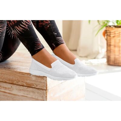 LASCANA Modell 38 Weiße Slip-On Vegane Leichte Sneaker LASCANA Modell 38 Weiße Slip-On Vegane Leichte Sneaker