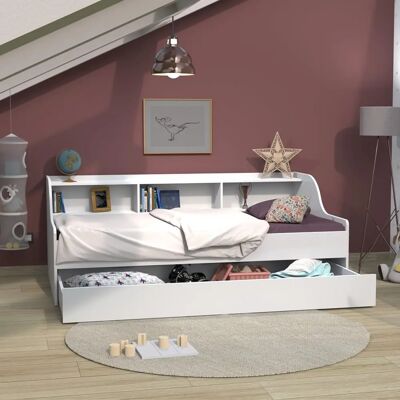 Lit Palma Weber 90x190 avec Rangement et Tiroirs - Lit Lit Palma Weber 90x190 avec Rangement et Tiroirs - Lit