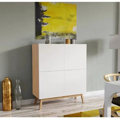 HOME - 4-Doors Cabinet - Chêne blanchi blanc - Cabinet - Publicité HOME - 4-Doors Cabinet - Chêne blanchi blanc - Cabinet - Publicité