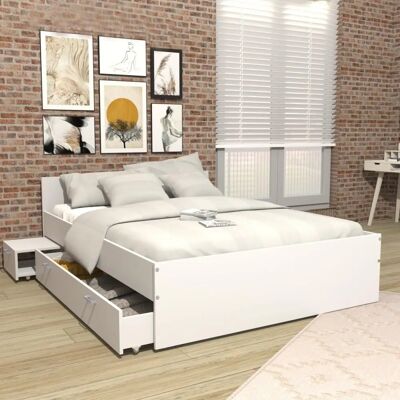 Cama Weber TWIST 140x190 con mesita y cajón - Cama Cama Weber TWIST 140x190 con mesita y cajón - Cama