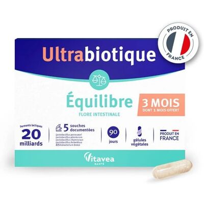 Vitavea Ultrabiotique Équilibre - Complément Probiotique - 90 Gélules - Publicité Vitavea Ultrabiotique Équilibre - Complément Probiotique - 90 Gélules - Publicité