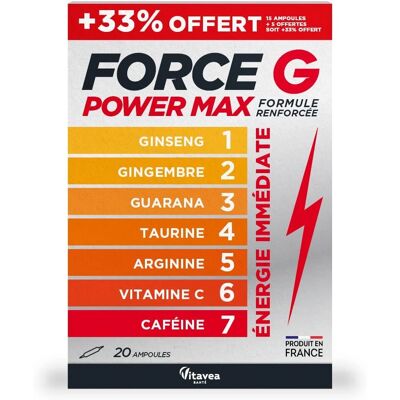 Vitavea Power Max Ampoules de Ginseng - Complément Alimentaire - Publicité Vitavea Power Max Ampoules de Ginseng - Complément Alimentaire - Publicité