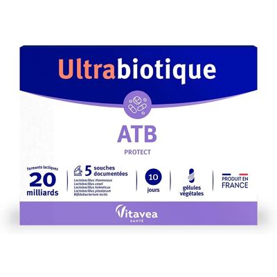 Vitavea Ultrabiotic ATB Protect - Capsules Probiotiques - Publicité Vitavea Ultrabiotic ATB Protect - Capsules Probiotiques - Publicité