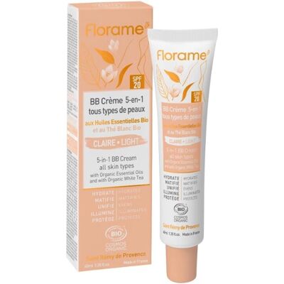 Florame Organic BB Cream 5-in-1 SPF20 Light 40ml - BB Cream Florame Organic BB Cream 5-in-1 SPF20 Light 40ml - BB Cream