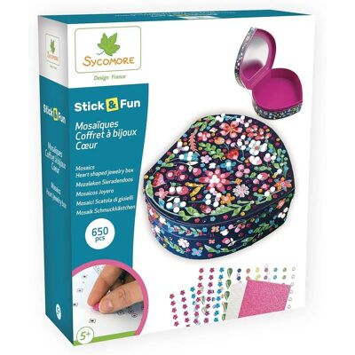 Ensemble d'Autocollants Sycomore pour Créer une Boîte à Bijoux en Forme de Cœur Mosaïque - Publicité Ensemble d'Autocollants Sycomore pour Créer une Boîte à Bijoux en Forme de Cœur Mosaïque - Publicité