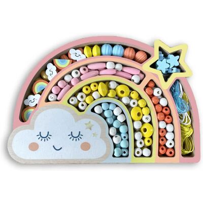 Ensemble de perles en bois Sycomore pour enfants - Multicolore Rose - Jouet créatif Ensemble de perles en bois Sycomore pour enfants - Multicolore Rose - Jouet créatif