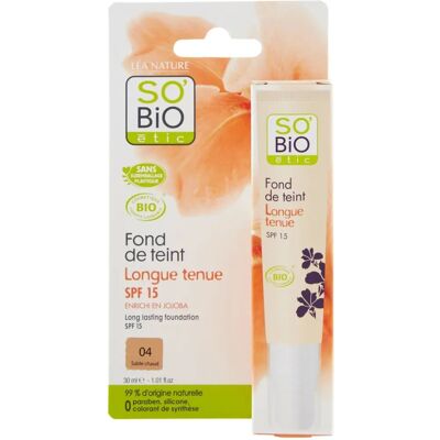 So'Bio Base de maquillaje de larga duración SPF 15 - Tono 04 So'Bio Base de maquillaje de larga duración SPF 15 - Tono 04
