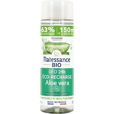 Natessance Déodorant Aloe Vera - Recharge Écologique - 150 ml - Publicité Natessance Déodorant Aloe Vera - Recharge Écologique - 150 ml - Publicité