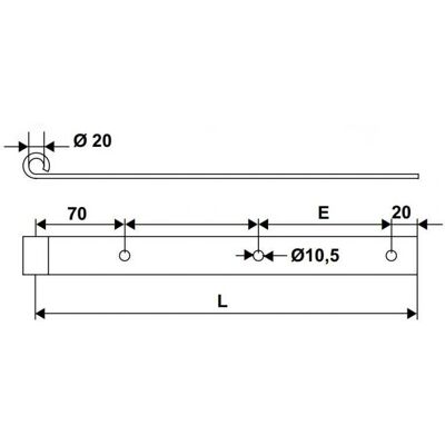 Torbel 1158154 Negro 1500mm 20mm Bisagra Torbel 1158154 Negro 1500mm 20mm Bisagra