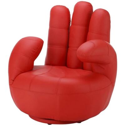 Unique - Fauteuil pivotant - Rouge - Similicuir - 82x78x89 cm - Armchair - Publicité Unique - Fauteuil pivotant - Rouge - Similicuir - 82x78x89 cm - Armchair - Publicité