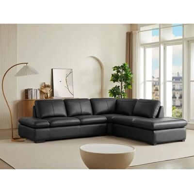 Vente-unique Canapé d'angle en cuir ONYX II - Noir - Angle droit - Publicité Vente-unique Canapé d'angle en cuir ONYX II - Noir - Angle droit - Publicité