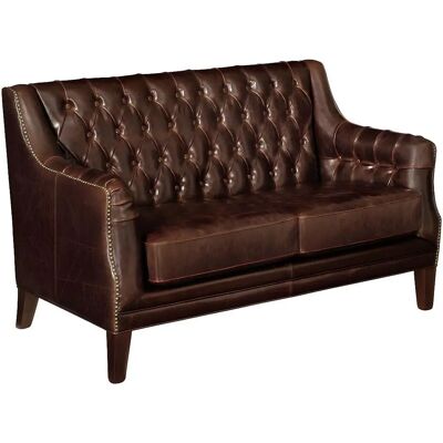 LINEA SOFA Skórzany 2-osobowy Kanapa Ciemnobrązowa - Kanapa LINEA SOFA Skórzany 2-osobowy Kanapa Ciemnobrązowa - Kanapa
