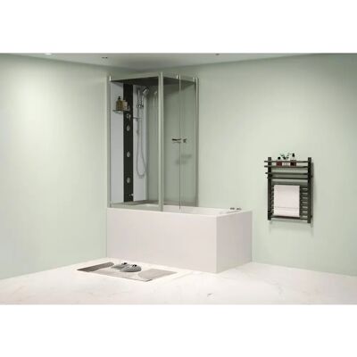Unique DARIA Dusche-Badewanne mit Hydromassage - Dunkelgrau Unique DARIA Dusche-Badewanne mit Hydromassage - Dunkelgrau