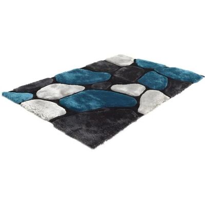 OZAIA Turquoise and Gray Shaggy Rug - 140x200cm - Tapijten OZAIA Turquoise and Gray Shaggy Rug - 140x200cm - Tapijten