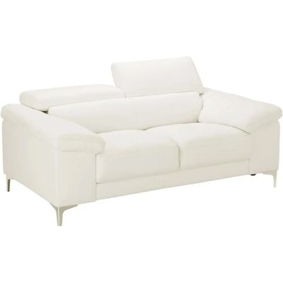Venta-unica Solange Weiß Leder 2-Sitzer Sofa - Sofa Venta-unica Solange Weiß Leder 2-Sitzer Sofa - Sofa