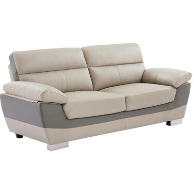 Canapé en Cuir Bicolore Vente-unique - 3 Places - Anthracite et Gris - Publicité Canapé en Cuir Bicolore Vente-unique - 3 Places - Anthracite et Gris - Publicité