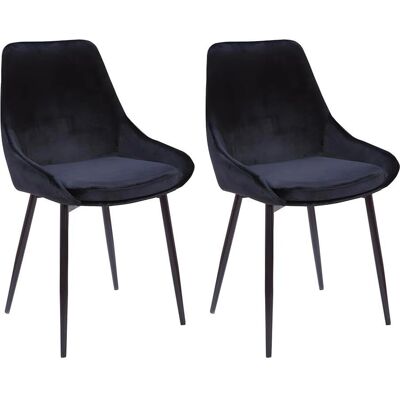 Vente-unique Masurie Samtstühle - 2er-Set - Inneneinsatz Vente-unique Masurie Samtstühle - 2er-Set - Inneneinsatz